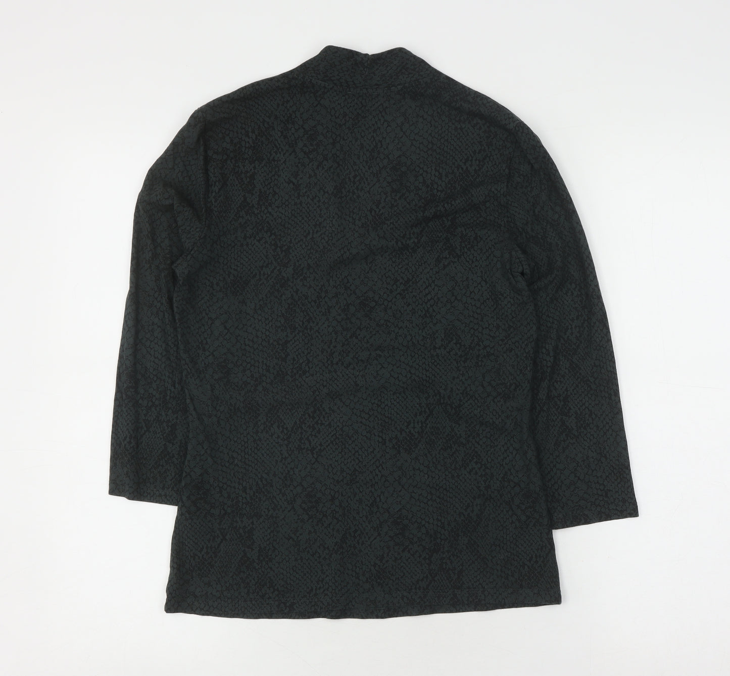 Hobbs Women's Green Tunic Blouse, Size S, V-Neck Animal Print