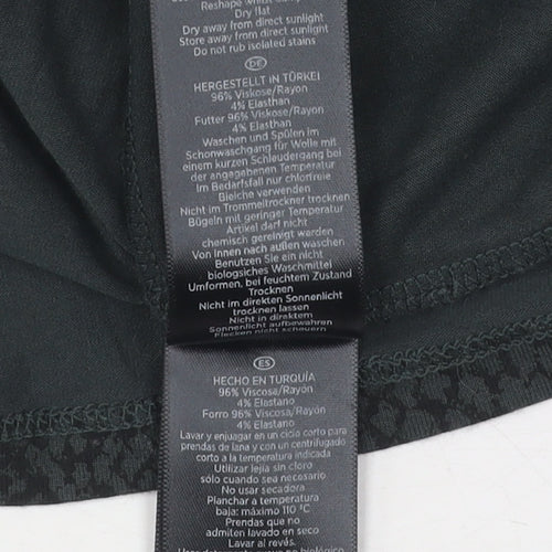 Hobbs Women's Green Tunic Blouse, Size S, V-Neck Animal Print