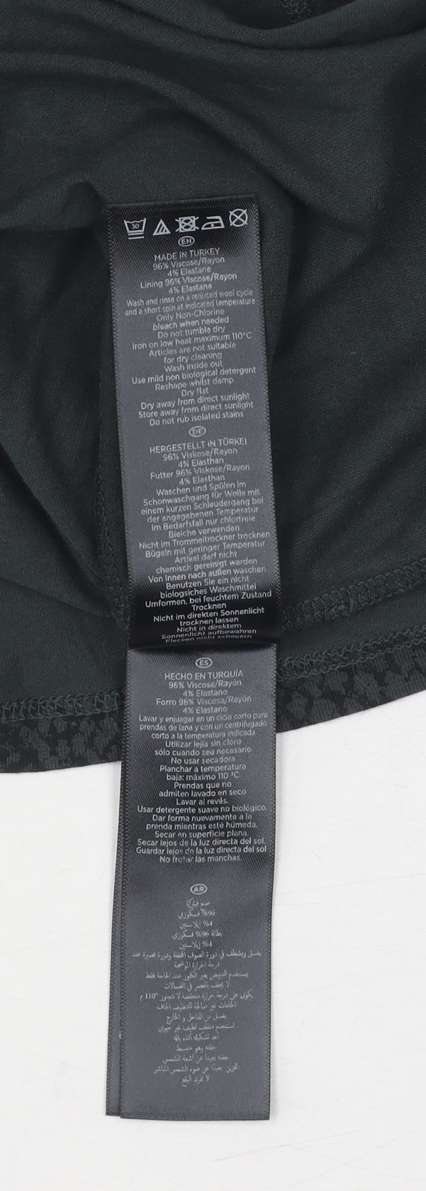 Hobbs Women's Green Tunic Blouse, Size S, V-Neck Animal Print