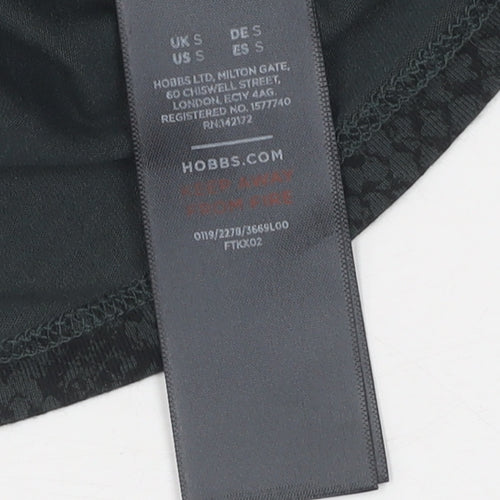 Hobbs Women's Green Tunic Blouse, Size S, V-Neck Animal Print