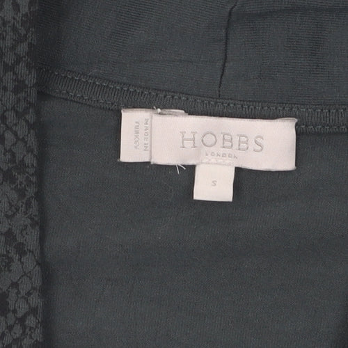 Hobbs Women's Green Tunic Blouse, Size S, V-Neck Animal Print