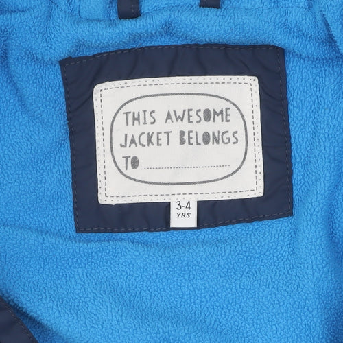 Marks and Spencer Boys Blue Puffer Jacket 3-4 Years Winter