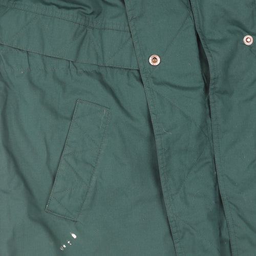 Outerwear Men's Green Parka Jacket XL Hooded Casual Winter Coat