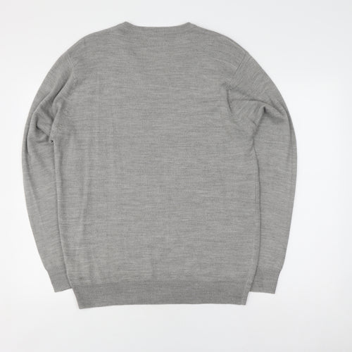 Pierre Cardin Men's Grey V-Neck Pullover Jumper L