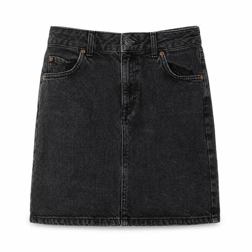 Topshop Women's Black Denim Skirt Size 8 Petites