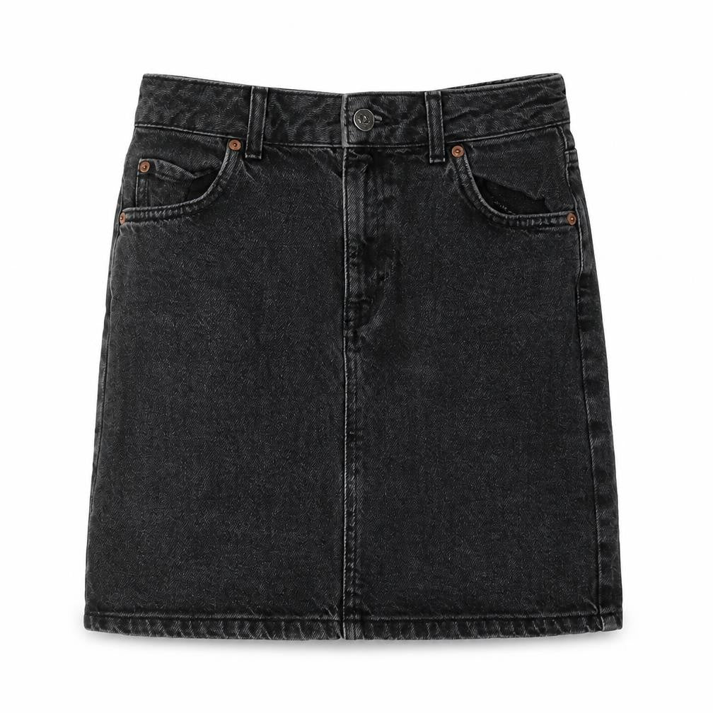Topshop Women's Black Denim Skirt Size 8 Petites