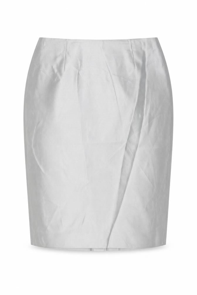 Front view of Jaeger Women's Grey Pencil Skirt, size 12