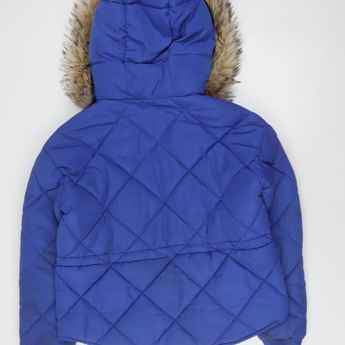 River Island Women's Blue Puffer Jacket Size 8
