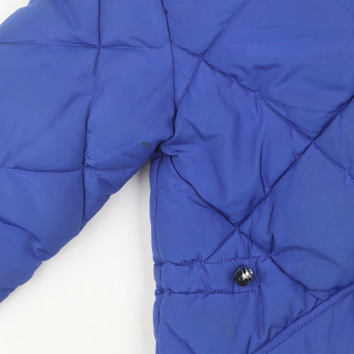 River Island Women's Blue Puffer Jacket Size 8