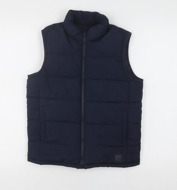 Gap Boys Blue Puffer Jacket 8-9 Years Sleeveless Winter Warm