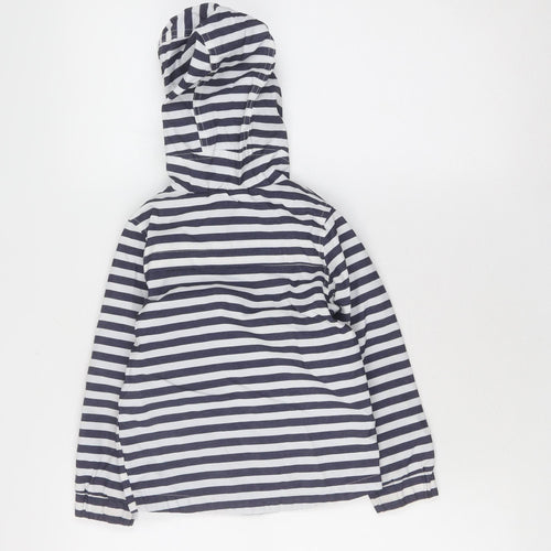 Marks and Spencer Boys Blue Striped Hooded Rain Coat 3-4 Years