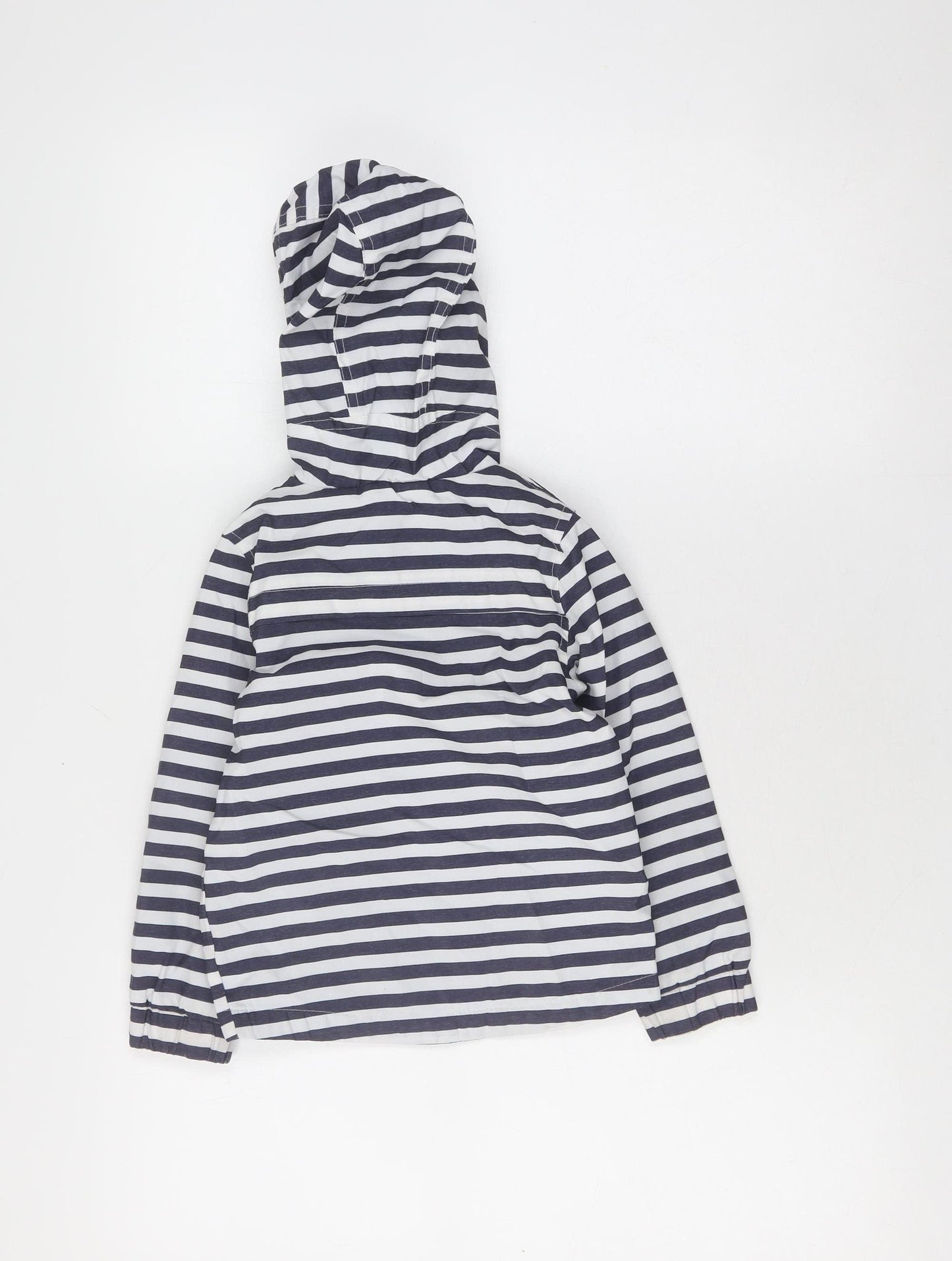 Marks and Spencer Boys Blue Striped Hooded Rain Coat 3-4 Years