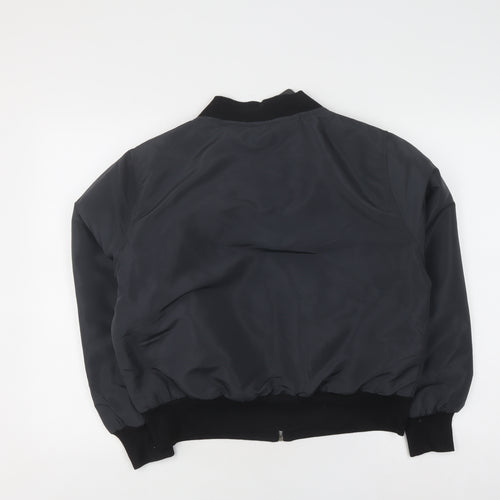 Rising Men's Black Bomber Jacket Size L Full Zip