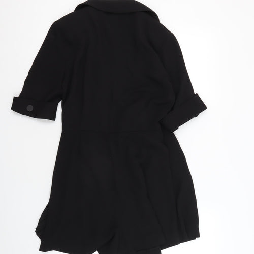 Zara Women's Black Playsuit Size 6, Casual, Button Accents
