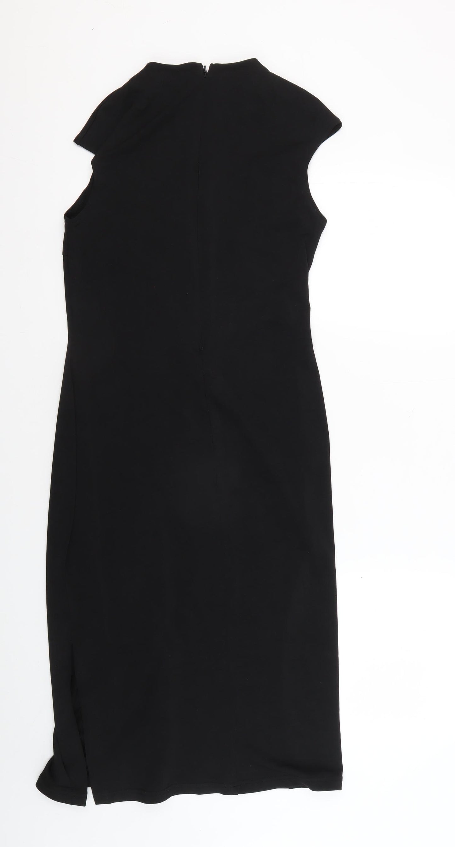 Kaliko Women's Black Sheath Dress, Size 14, High Neck