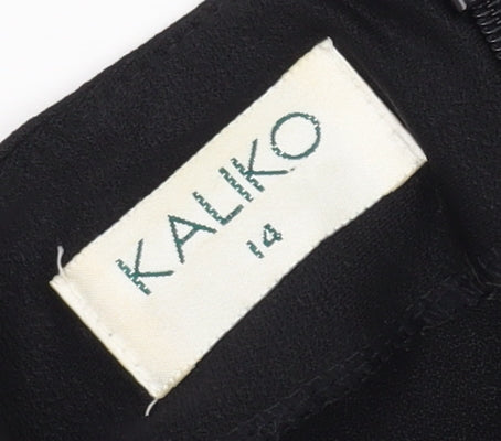 Kaliko Women's Black Sheath Dress, Size 14, High Neck
