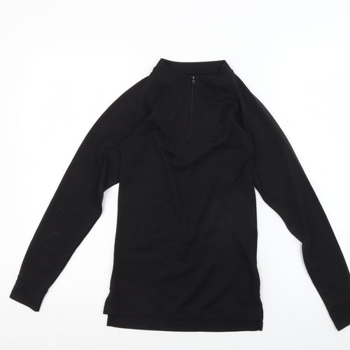 Trespass Boys Black Long Sleeve 1/4 Zip Pullover T-Shirt