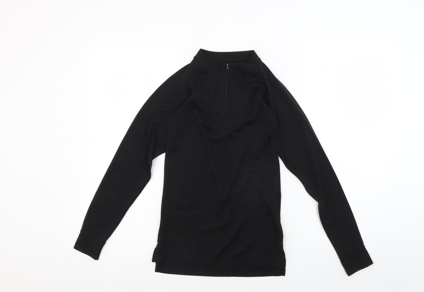 Trespass Boys Black Long Sleeve 1/4 Zip Pullover T-Shirt