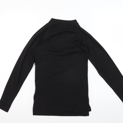 Trespass Boys Black Long Sleeve 1/4 Zip Pullover T-Shirt