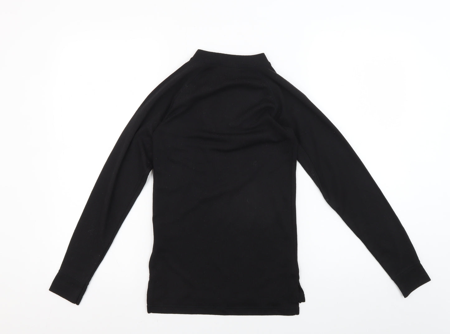 Trespass Boys Black Long Sleeve 1/4 Zip Pullover T-Shirt