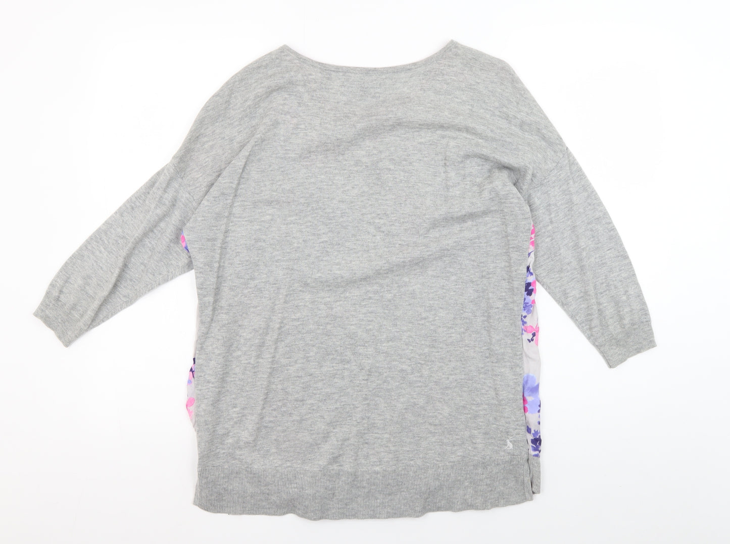 Joules Women's Grey Floral Jersey T-Shirt Size 10