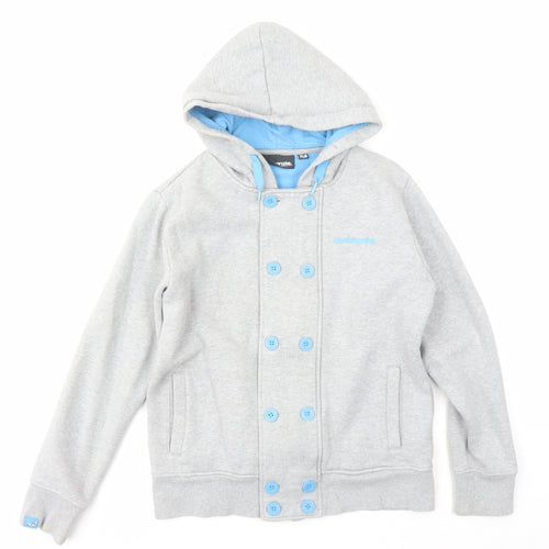 McKenzie Boys Grey XL Hoodie with Button Accents
