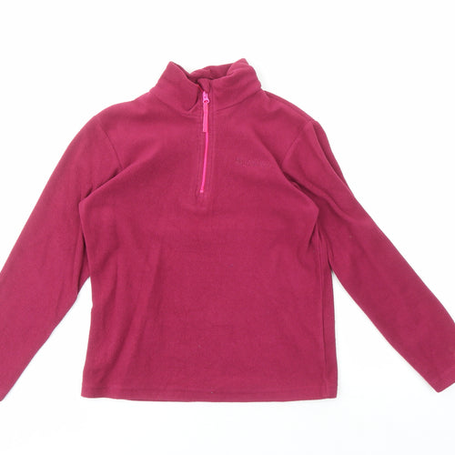 Mountain Warehouse Girls Red 9-10 Fleece Zip Sweatshirt