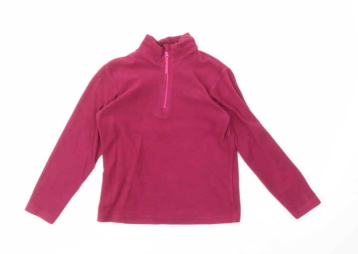 Mountain Warehouse Girls Red 9-10 Fleece Zip Sweatshirt