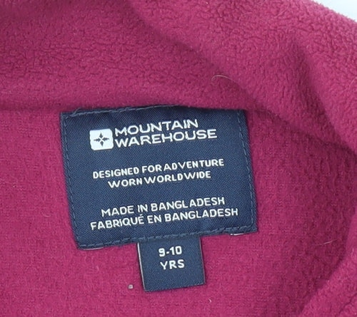 Mountain Warehouse Girls Red 9-10 Fleece Zip Sweatshirt