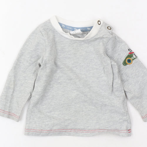 Jasper Conran Grey Unisex Baby T-Shirt, 6-9 Months, Long Sleeve