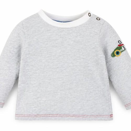 Jasper Conran Grey Unisex Baby T-Shirt, 6-9 Months, Long Sleeve