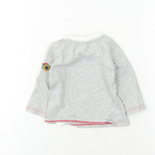 Jasper Conran Grey Unisex Baby T-Shirt, 6-9 Months, Long Sleeve