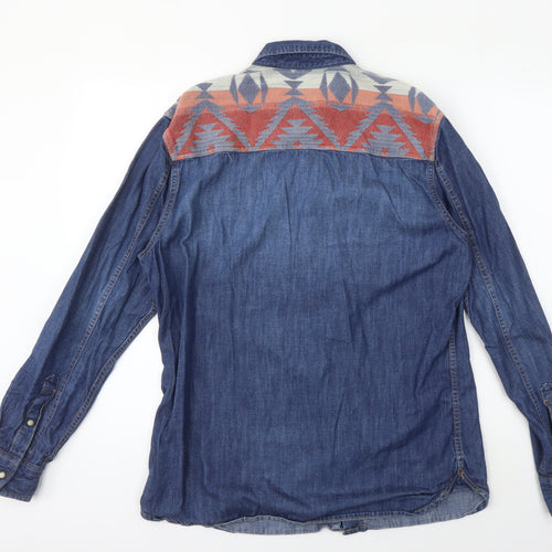 SoulCal Men's Blue Denim Aztec Shirt L - Casual Style