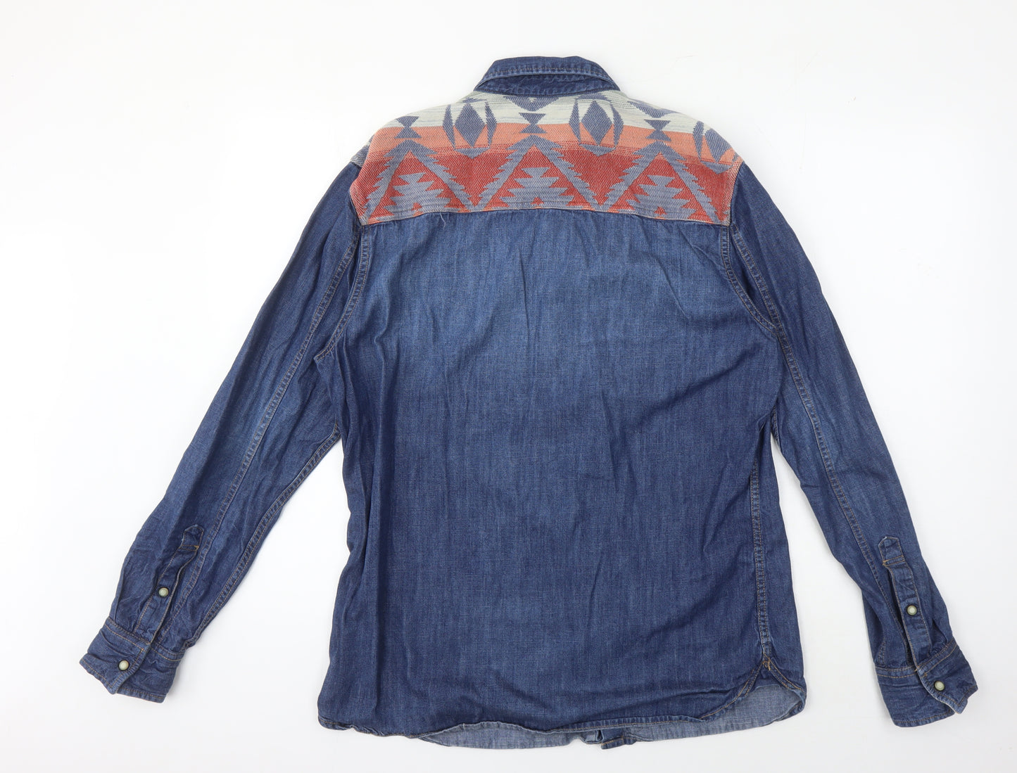 SoulCal Men's Blue Denim Aztec Shirt L - Casual Style