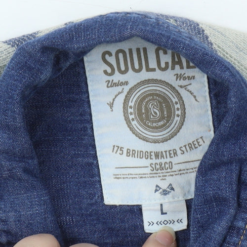 SoulCal Men's Blue Denim Aztec Shirt L - Casual Style