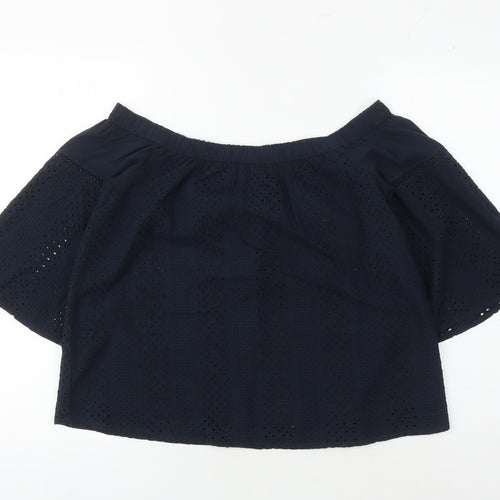 Abercrombie & Fitch Blue Off Shoulder Blouse Women S
