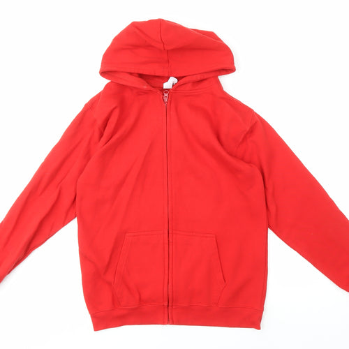 Just Hoods Boys Red XL Full Zip Hoodie with Gamer Graphic