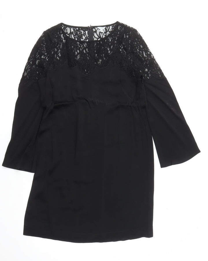 Jigsaw Women's Black Lace Shift Dress - Size 14
