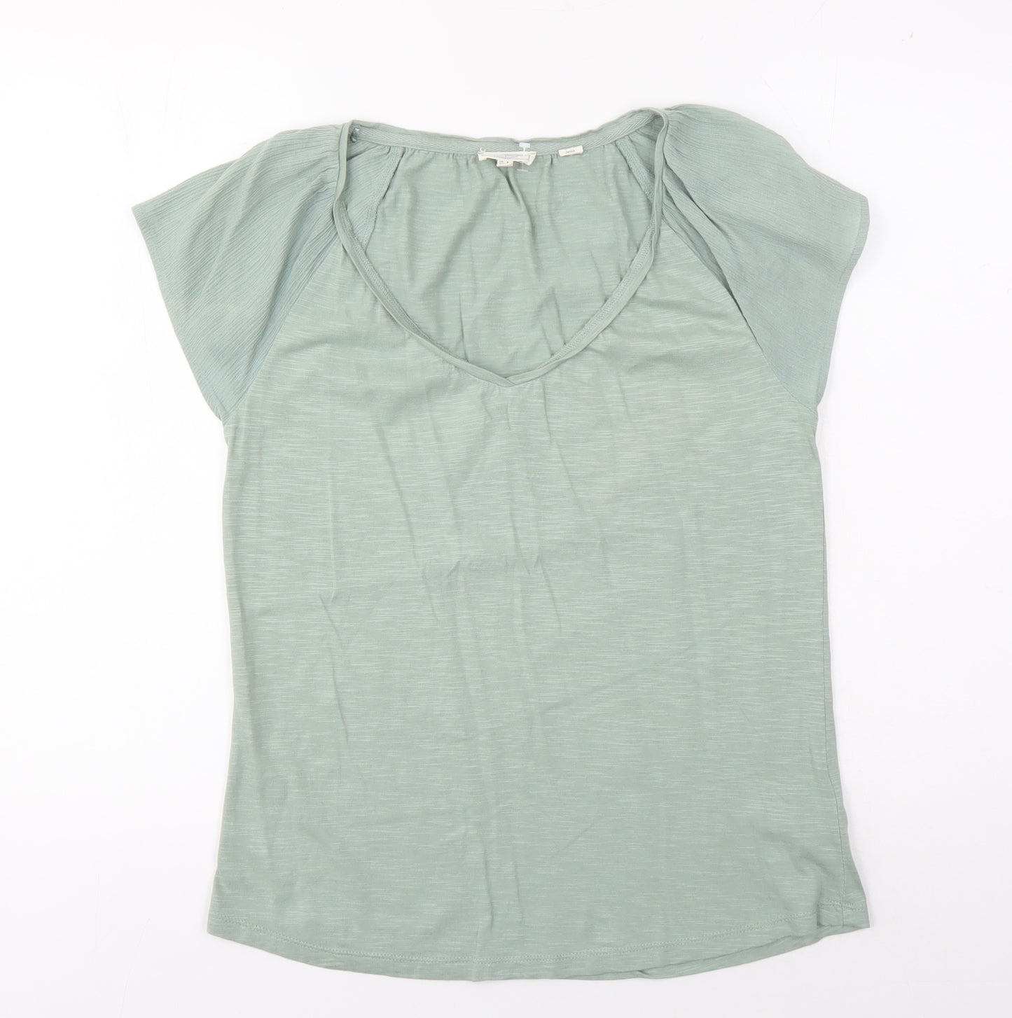 Fat Face Women's Green Basic V-Neck T-Shirt