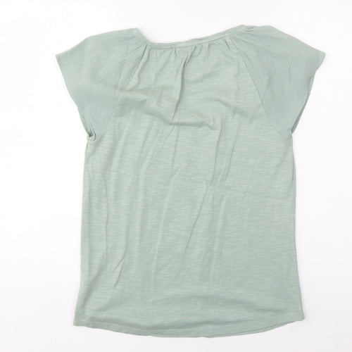 Fat Face Women's Green Basic V-Neck T-Shirt
