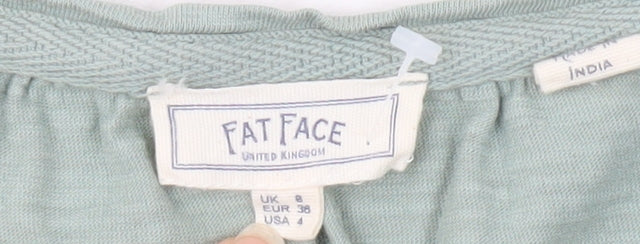 Fat Face Women's Green Basic V-Neck T-Shirt