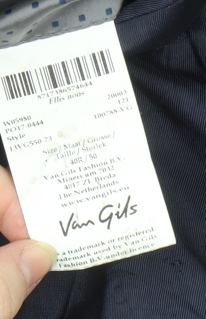 Van Gils Men's Blue Blazer, Size 40R, Business Wear