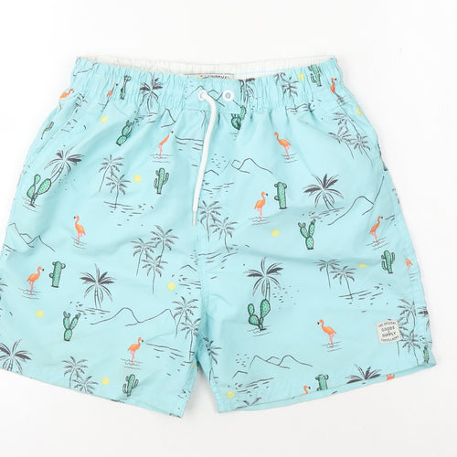 Tokyo Laundry Boys Blue Swim Shorts 11 Years, Beach Pattern