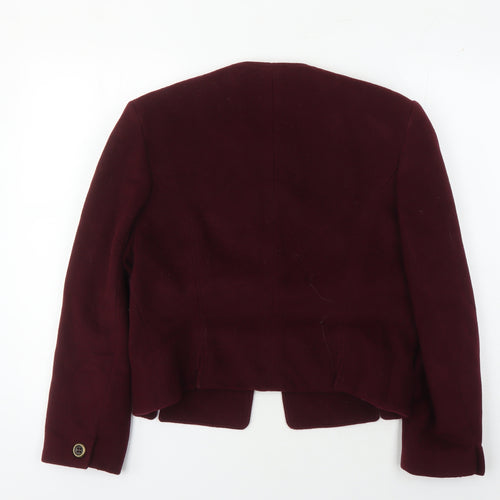 Viyella Women's Red Wool Cropped Jacket Size 12