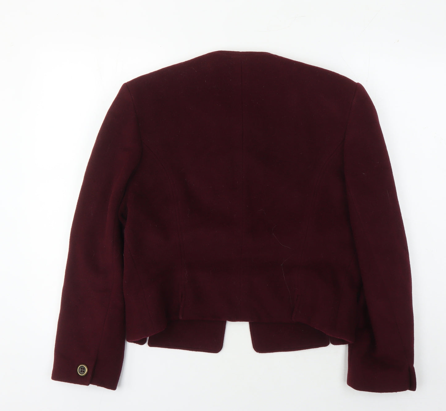 Viyella Women's Red Wool Cropped Jacket Size 12