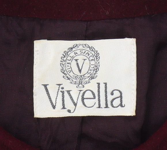 Viyella Women's Red Wool Cropped Jacket Size 12