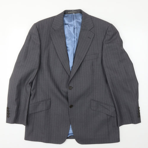 Magee Men's Grey Striped Blazer, Size 40S