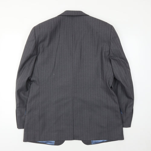 Magee Men's Grey Striped Blazer, Size 40S