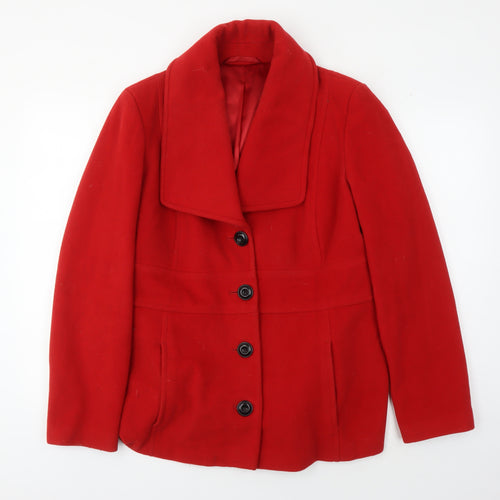Laura Ashley Red Women's Overcoat Size 16