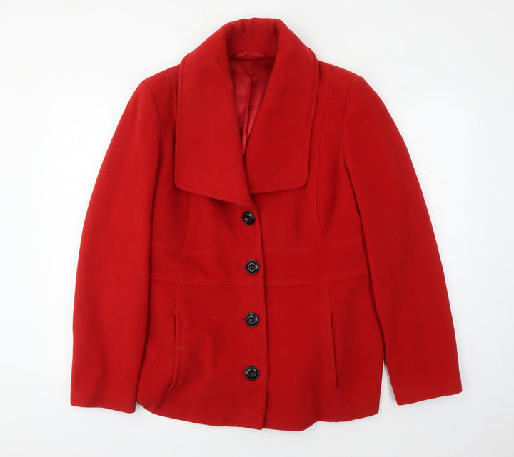 Laura Ashley Red Women's Overcoat Size 16